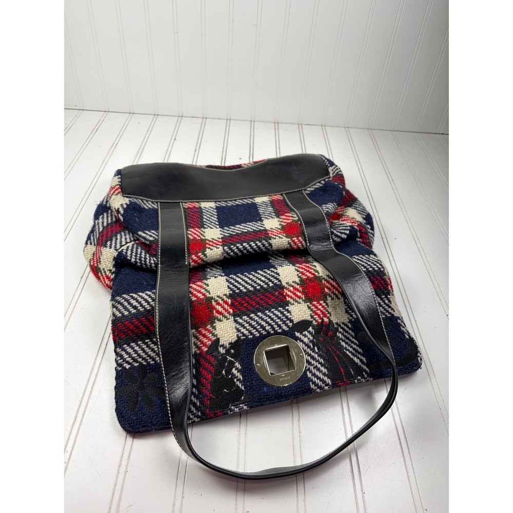 Kate Spade Mackinac Vintage Plaid Wool Floral Tote Shoulder Bag SOLD OUT - Picture 12 of 12
